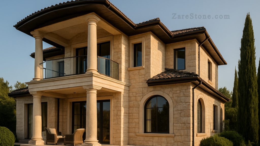 سنگ طبیعی در نما و دکوراسیون ساختمان در zarestone.com