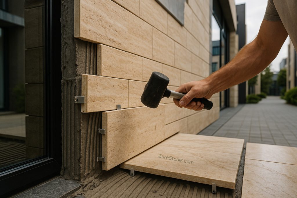 نصب سنگ دیوار zarestone.com