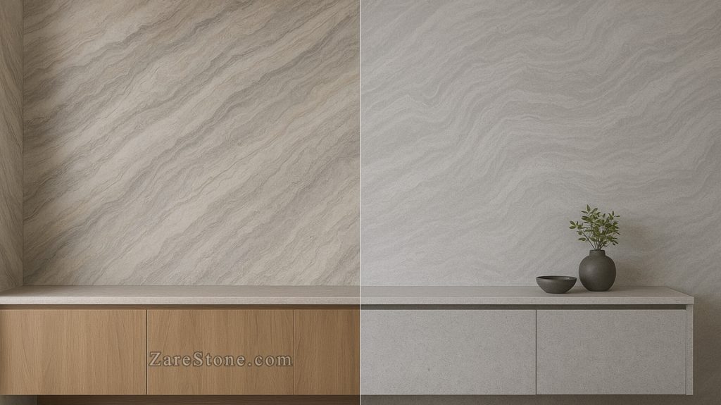 مقایسه سنگ طبیعی و مصنوعی zarestone.com